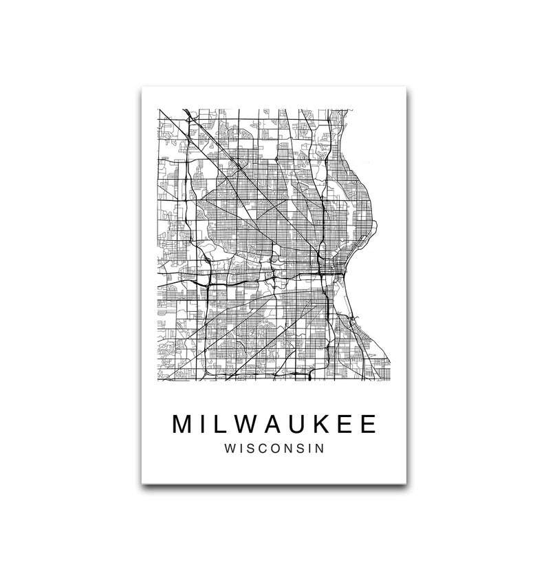 Milwaukee Map Print Milwaukee Map Poster Wall Art City Map ...