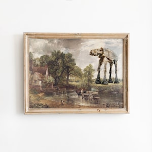Altered Thrift Art Vintage Cottagecore Landscape Eclectic Funny Famous Painting Print