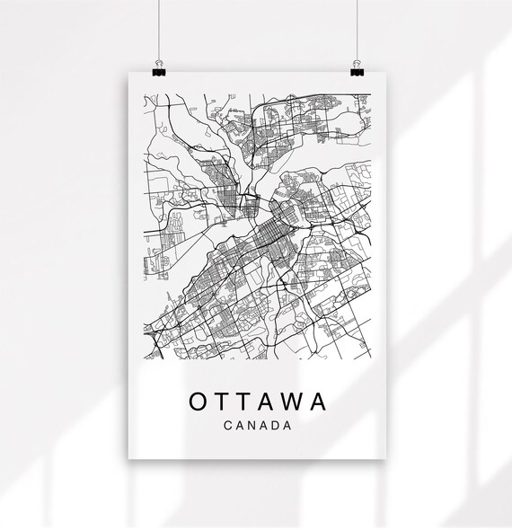 Ottawa Map Print Ottawa Map Printable Map Wall Art City Etsy