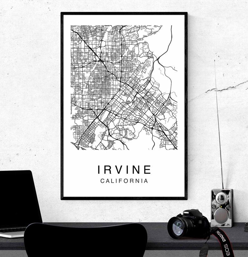 Irvine Map Irvine City Map Map Poster Map Print Irvine Map | Etsy