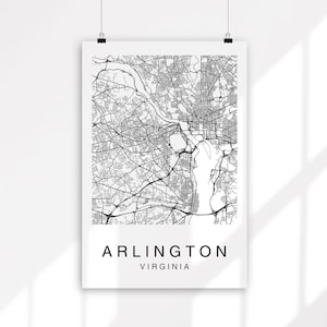 Arlington Map, Arlington City Map, Map Poster, Map Print, Arlington Street Map Poster, Arlington Map Print, Download Prints, Virginia Map