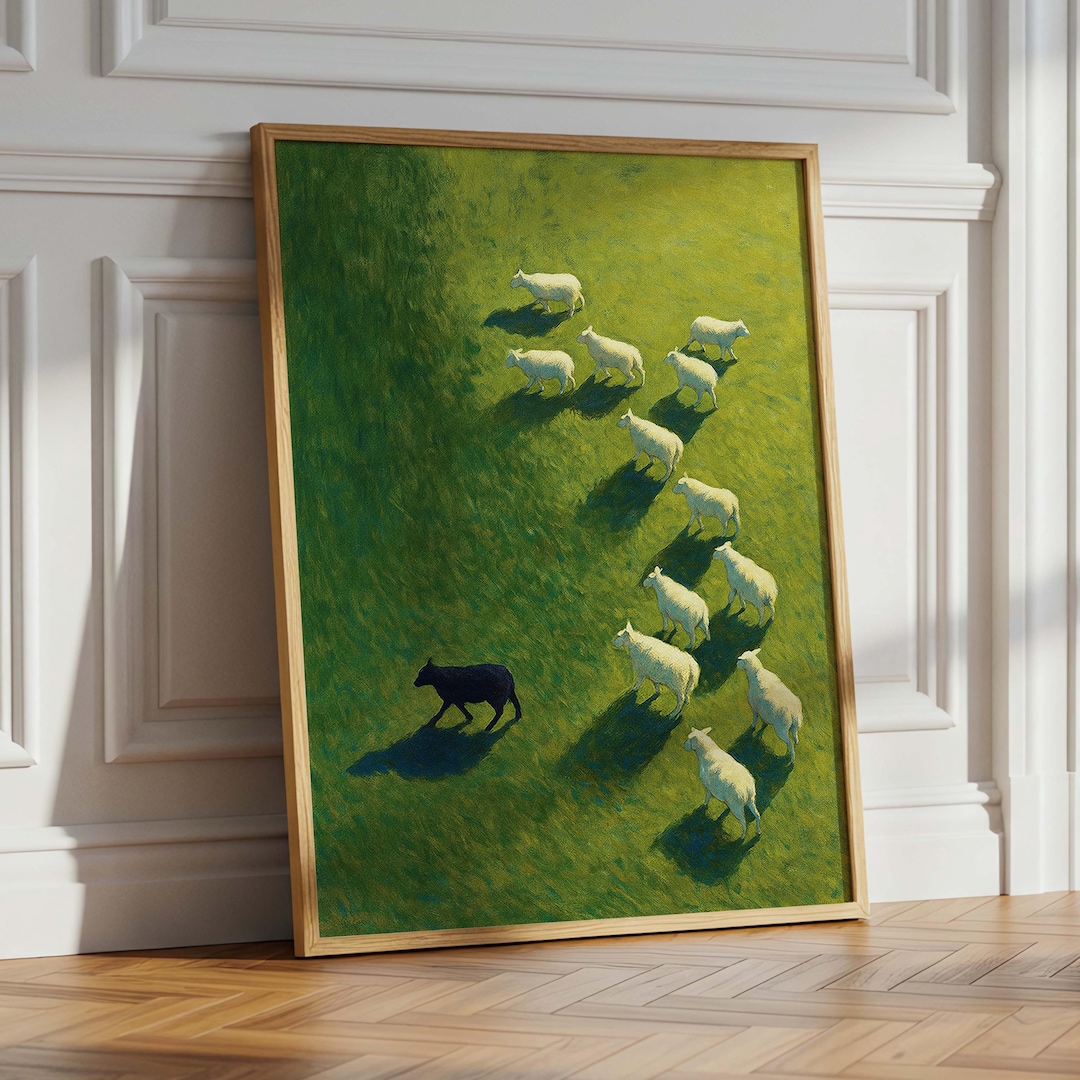 Black Sheep Art Print Wall Art Poster – Modern Pastoral Symbolic Home ...