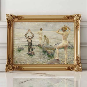 Decorazione da parete per il bagno con scimmietta divertente, arte alterata, dipinto classico di una donna, stampa di poster vintage di metà secolo, toilette, umorismo sulle scimmie, divertente