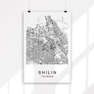 Shilin Map, Shilin City Map, Printable Map, Map Print, Shilin Map Poster, Shilin Map Print, Digital Download, Taiwan Map Art Print Wall Art