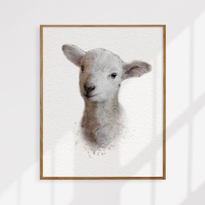Lamb Print, Nursery Decor, Baby Lamb Print, Lamb Nursery, Farm Animal Prints, Cute Baby Animals, Nursery Wall Art, Kids Room Printable Art
