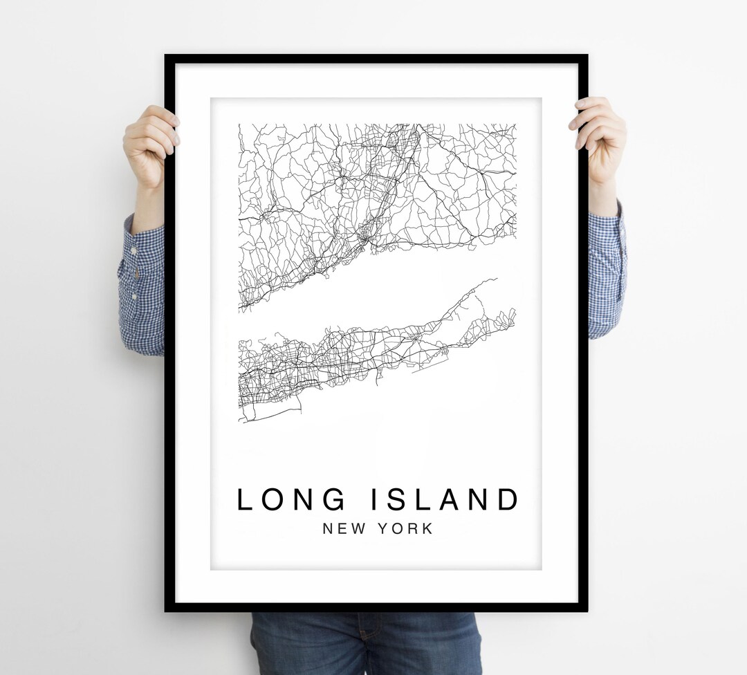 Long Island Map Print, Long Island Map Poster Wall Art, City Map