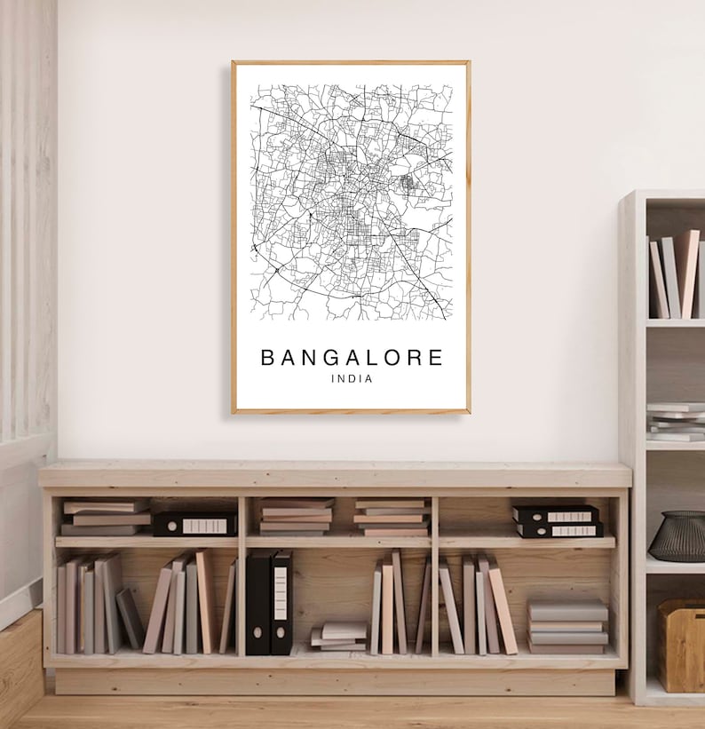 Bangalore Map Bangalore City Map Map Poster Map Print | Etsy