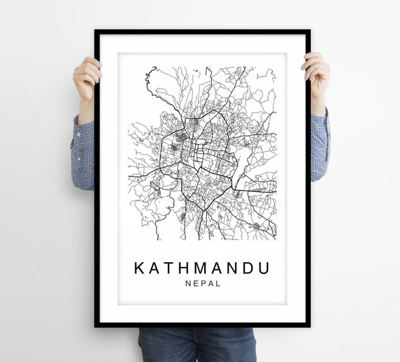 Kathmandu Map Print Kathmandu Map Poster Wall Art City Map | Etsy