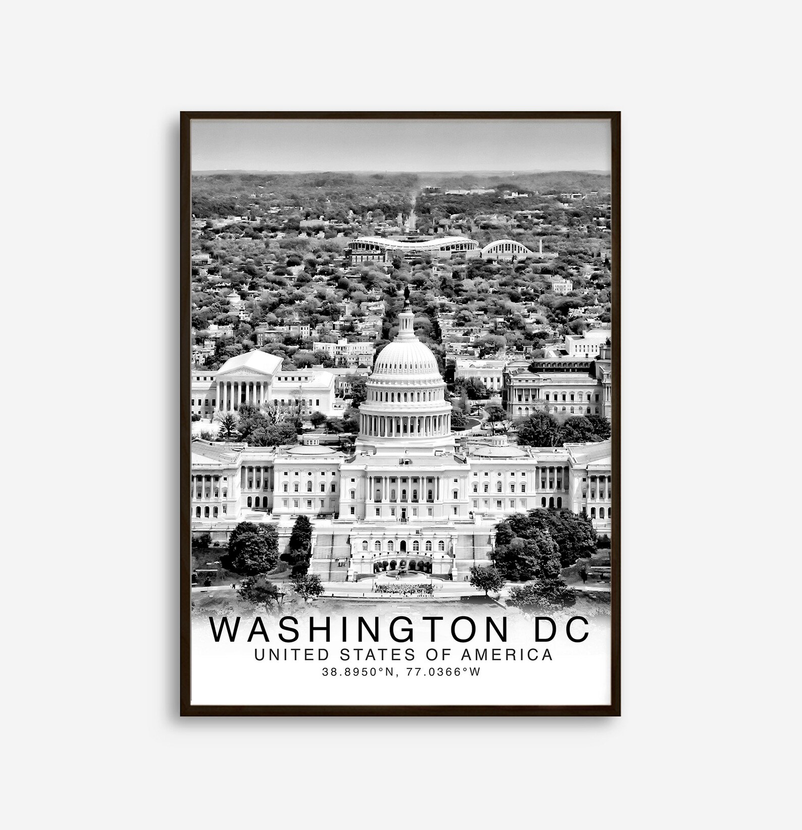 Washington DC Print Black and White Washington Wall Art | Etsy