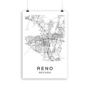 Reno Map Reno City Map Map Poster Map Print Reno Map - Etsy