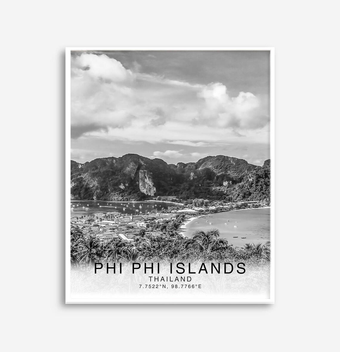 Phi Phi Islands Poster Phi Phi Islands Print Thailand Wall Etsy