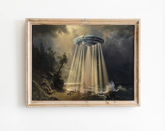 Alien Vacation 8x10 Print of Altered Thrift Store Painting - Etsy