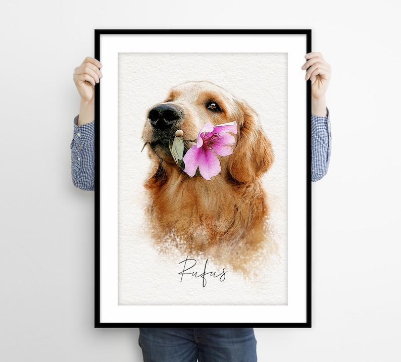 Custom Pet Drawing, Custom Pet Portrait, Digital Painting, Dog Memorial, Cat Memorial, Pet Portrait, Dog Memorial Gift, Custom Dog Portrait image 3