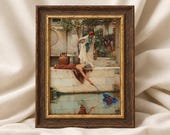 Altered Art Print, John William Waterhouse Style, Eclectic Wall Decor Pop Culture, Historical Painting