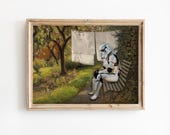 Stormtrooper Laundry Day Art Print, Funny Altered Vintage Poster, Quirky Wall Decor