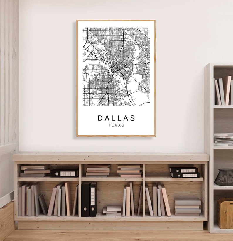 Dallas Map Print Dallas Map Printable Art Wall Art Dallas | Etsy