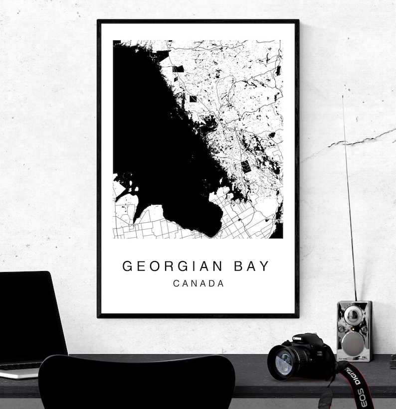 Georgian Bay Map Print Georgian Bay Map Poster Wall Art City | Etsy