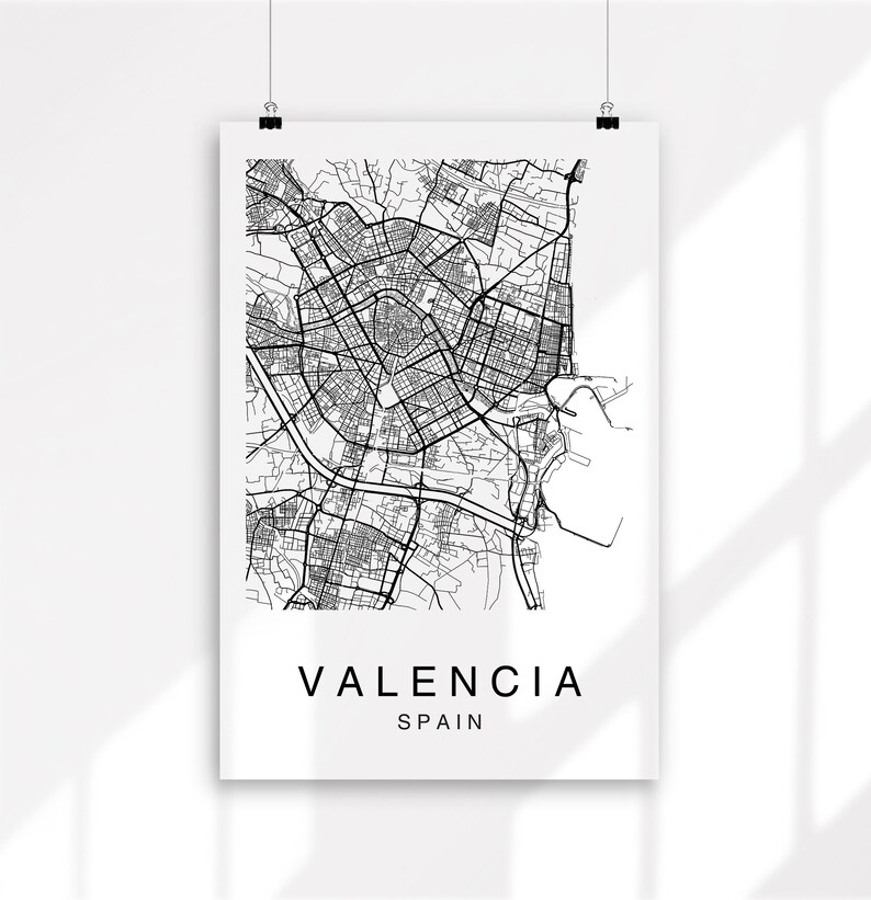 Printable Map Digital Download Valencia Map Valencia City | Etsy