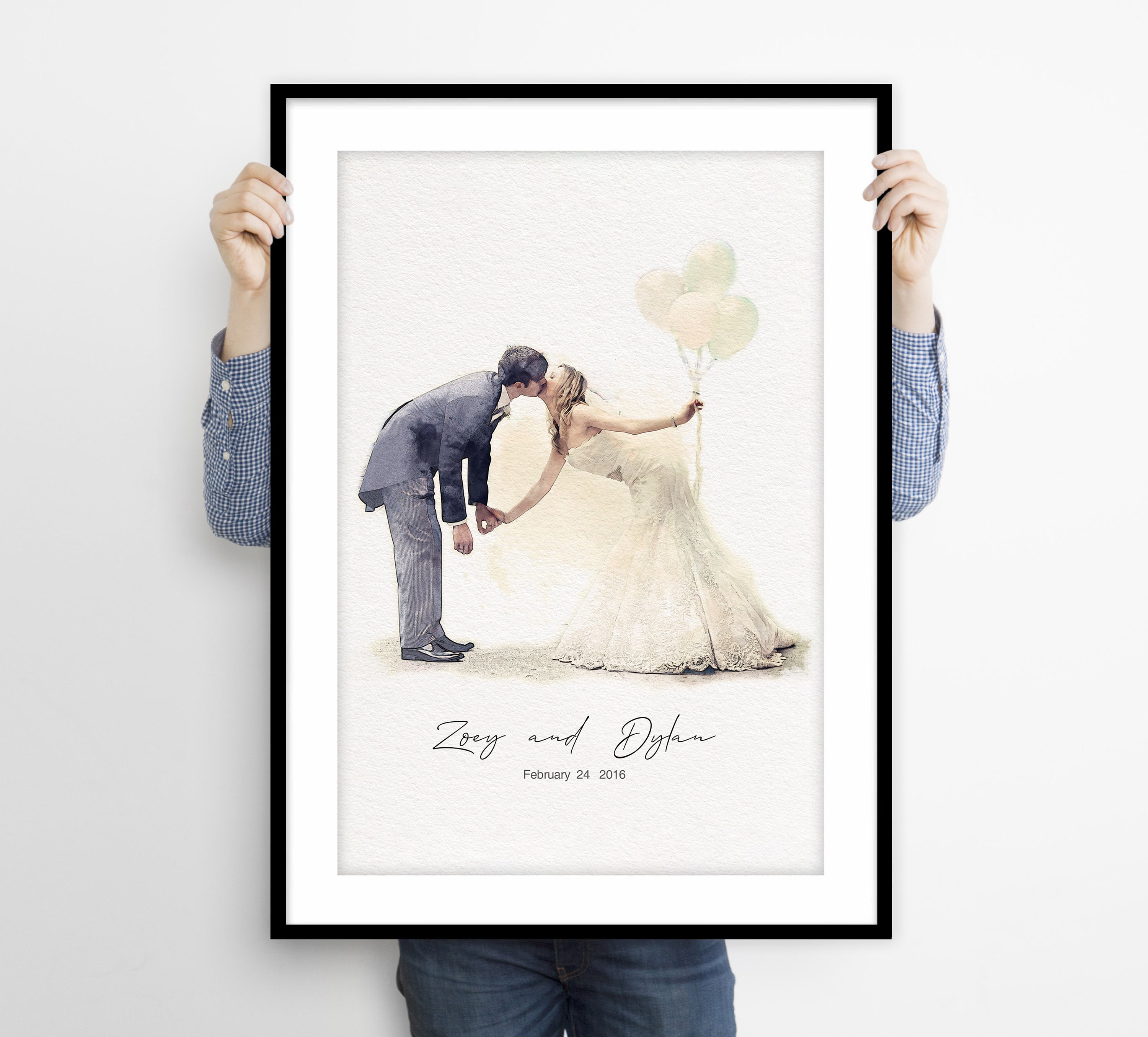 Custom Wedding Portrait Custom Wedding Watercolor