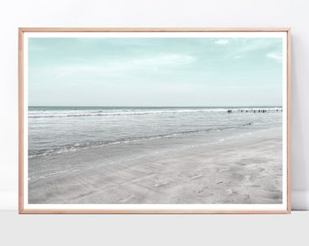 Surf Life Kunstdruck: Pastell Ocean Beach (Digital Download)