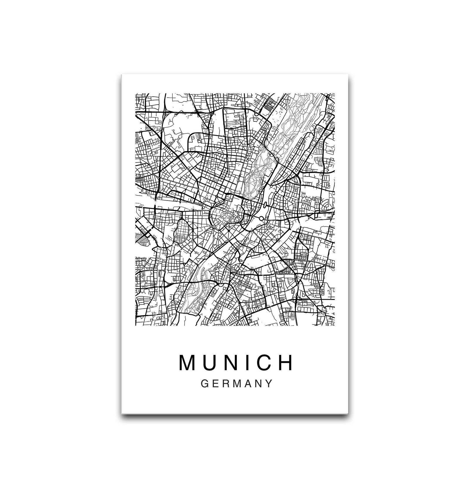 Munich Map Print Munich Map Poster Wall Art City Map Art | Etsy