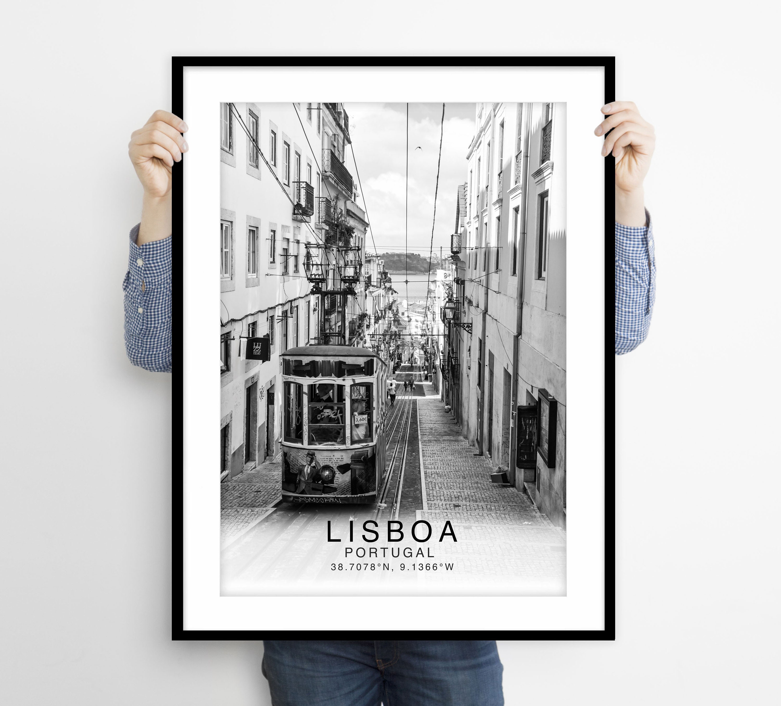 Lisboa Travel Poster, Lisboa Poster, Lisboa Wall Art Decor, Lisboa Black White Coordinates, Lisboa Portugal Wall Art Print, Lisboa Art Print