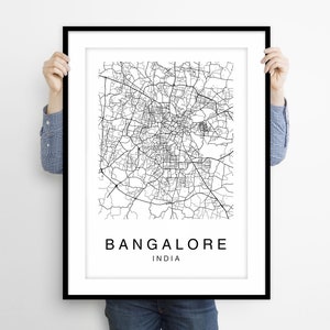 Bangalore Map Bangalore City Map Map Poster Map Print - Etsy