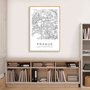 Prague Map Print, Prague Printable Map, Wall Art, City Map Art, Street ...