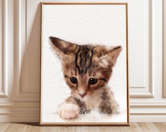 Digital Pet Portrait Custom, Dog Cat Painting From Photo, Personalized Memorial Wall Art Gift