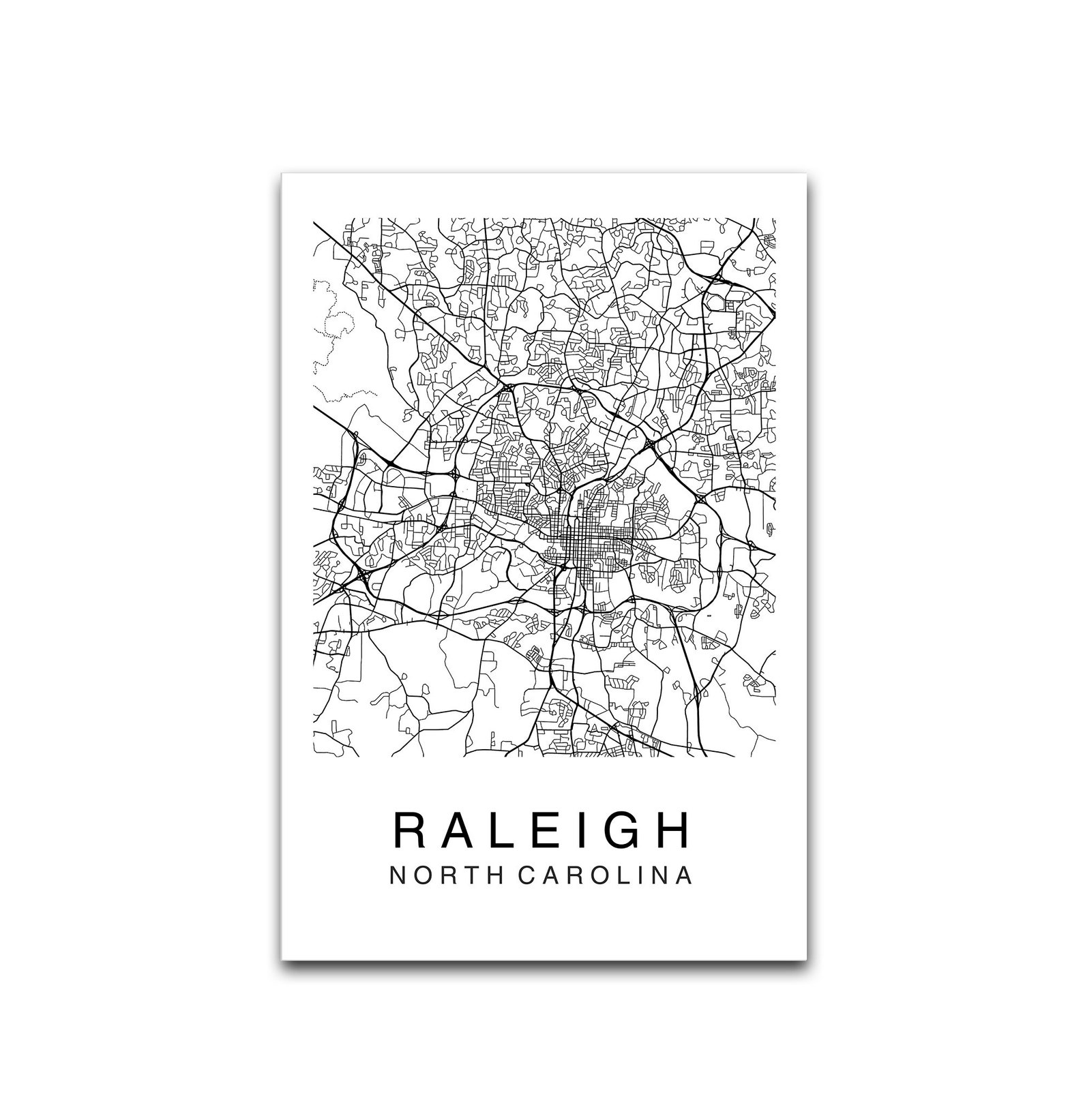 Raleigh Map Print Raleigh Map Poster Wall Art City Map | Etsy