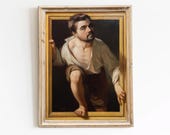 Surreal 3D Frame Illusion Art Print, Vintage Portrait Altered Wall Decor