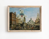 Funny Ghost Altered Art Print, Victorian Landscape Painting, London Wall Decor, Maximalist Poster