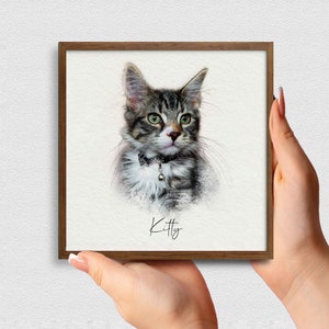 Mini Pet Portrait Tiny Pet Portrait Custom Cat Portrait Little Mini Cat Painting Pet Memorial Gift Pet Loss Gift Personalized Pet Portrait