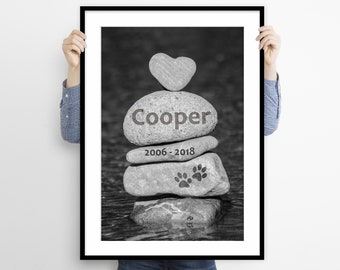 Pet Memorial Stone Print, Custom Dog Memorial, Personalized Pet Memorial Print, Pet Memorial Plaque, Dog Memorial Stone, Pet Remembrance