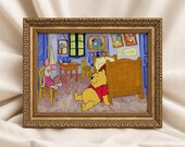 Whimsical Bear Nursery Art Print, Starry Night Animal Poster, Kids Room Wall Decor