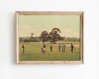 Vintage Golf Course Painting Art Print: Golf Fan Gift