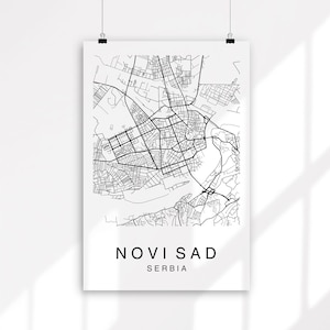Novi Sad Map, Novi Sad City Map, Printable Map, Map Print, Novi Sad Map Poster, Novi Sad Map Print, Digital Download, City Map, Serbia Map