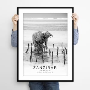 Zanzibar Wall Art Decor, Zanzibar Print, Zanzibar Poster, Zanzibar Tanzania, Zanzibar Coordinates Print, Zanzibar Travel, City Travel Prints
