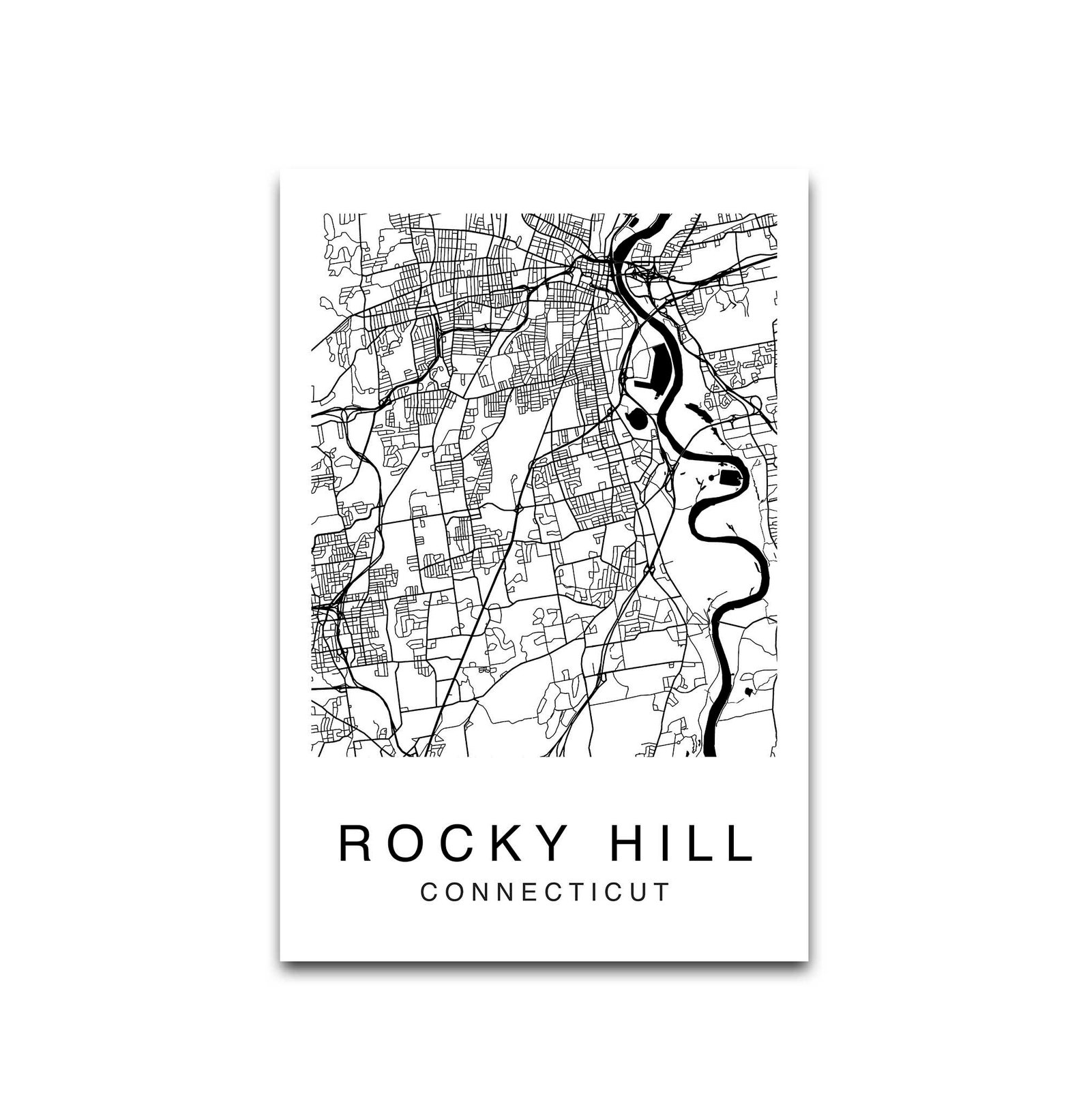 Rocky Hill Map Rocky Hill City Map Map Poster Map Print Etsy