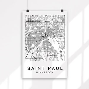Saint Paul Map, Saint Paul City Map, Printable Map, Map Print, Saint Paul Map Art, Saint Paul ...