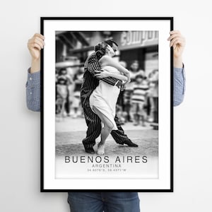 Buenos Aires, impression Buenos Aires noir et blanc, art mural Buenos Aires, affiche Buenos Aires, photo Buenos Aires, impression d'art tango argentin