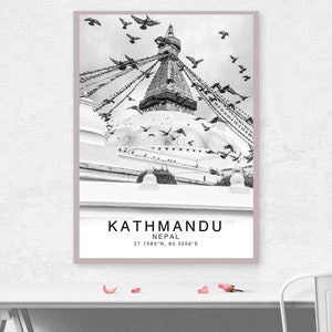 Katmandou, Katmandou Print Noir et Blanc, Nepal Wall Art, Nepal Poster, Nepal Photo, Nepal Wall Decor, Katmandou Poster, Nepāl, Asia Print image 8