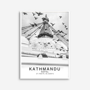 Katmandou, Katmandou Print Noir et Blanc, Nepal Wall Art, Nepal Poster, Nepal Photo, Nepal Wall Decor, Katmandou Poster, Nepāl, Asia Print image 4