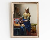 Funny Kitchen Altered Art Print, Eclectic Maximalist Wall Decor, Surreal Famous Oil Painting Poster