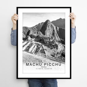 Machu Picchu Peru Travel Print, Machu Picchu Poster, Machu Picchu Travel Poster, Machu Picchu Wall Art Decor
