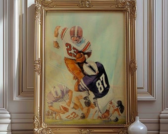 Vintage American Football Art Print: Sports Poster for Boys Room