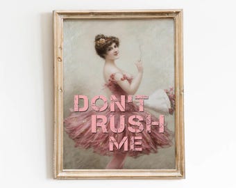Hetzen Sie mich nicht veränderte Kunst Porträt Pink Girly Graffiti Vintage Wanddruck