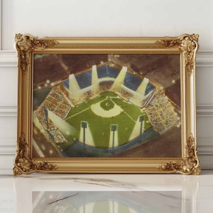 Vintage Baseball Print, Baseball Wall Art, Baseball Stadium Aerial View, Baseball Field Painting, Vintage Sports Posters, Baseball Fan Gifts