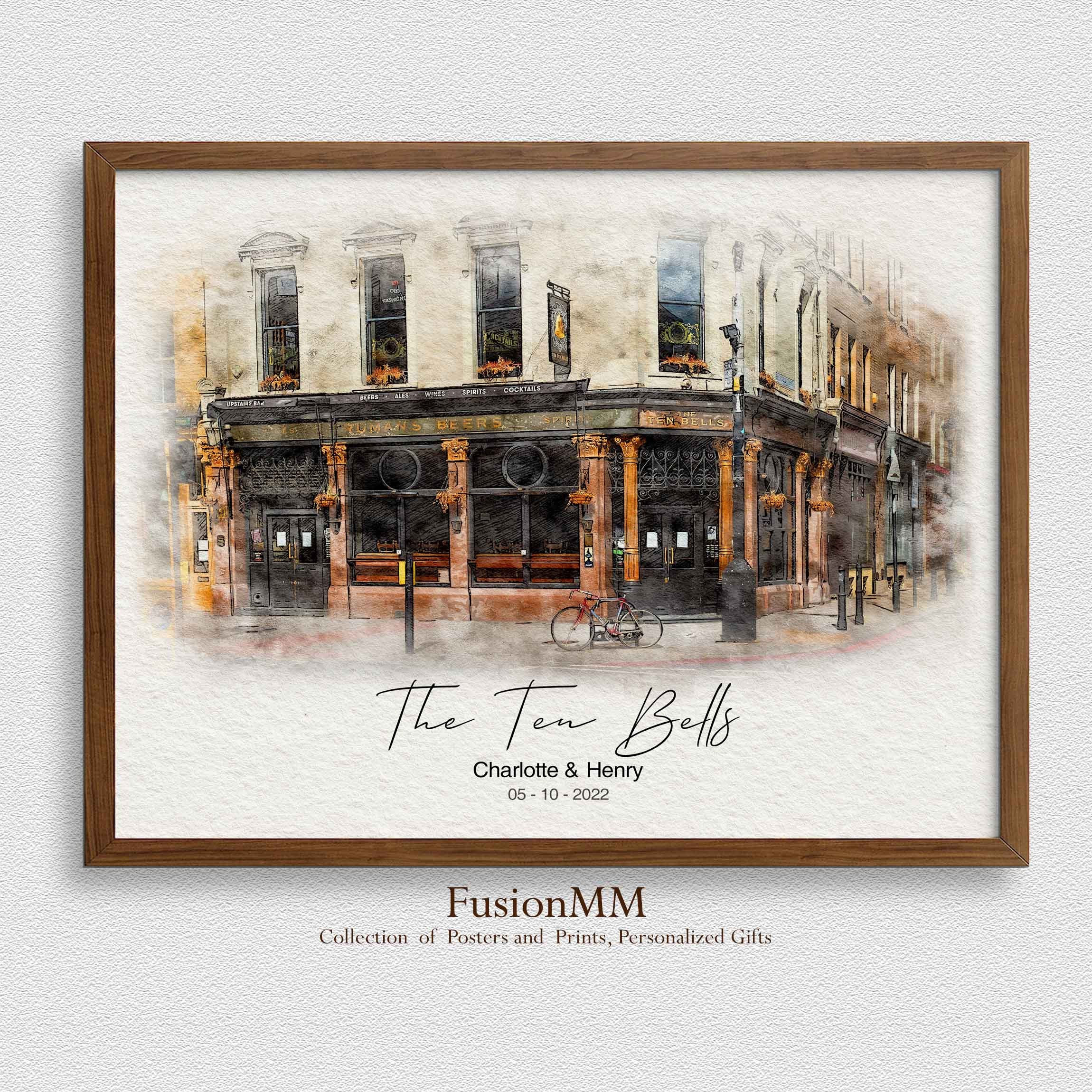 Personalised Where We First Met Print, Valentines Gift, Custom First Date Portrait, Wedding Anniversary Gift, Custom Painting from Photo