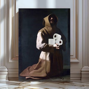 Stampe artistiche divertenti e alterate per il bagno, parodie della cultura pop per il bagno, arte per il bagno, arte per il bagno degli ospiti, arte murale massimalista, arte alterata per il bagno